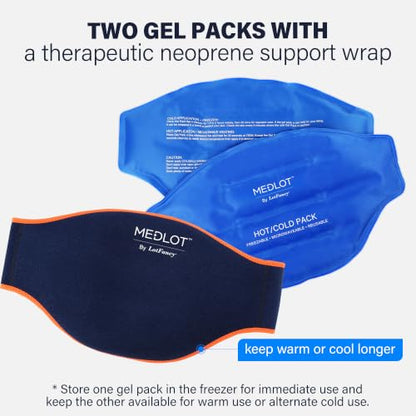 LotFancy Ice Pack Wrap for Lower Back Pain, 2 Gel Packs, Hot Cold Therapy