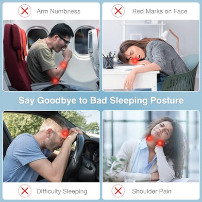 MoKo Inflatable Travel Pillow, Neck Pillow with Storage Bag, Gray - color: Gray