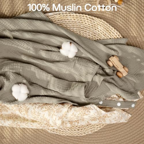 MEXXI Muslin Nursing Covers for Breastfeeding, 2 Pack Privacy Nursing Apron - color: KHAKI