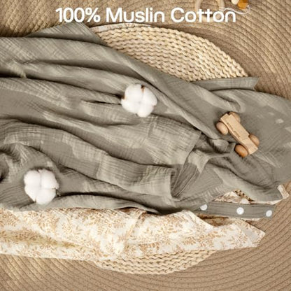 MEXXI Muslin Nursing Covers for Breastfeeding, 2 Pack Privacy Nursing Apron - color: KHAKI
