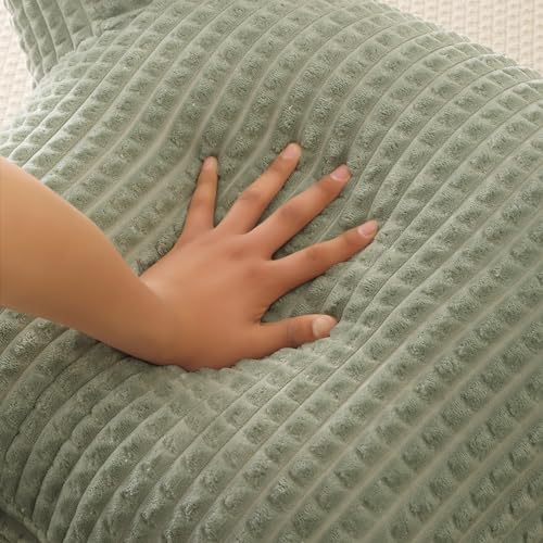Reading Pillow with Arms for Bed Sitting,Green Flannel - color: Green, size: Large(19")