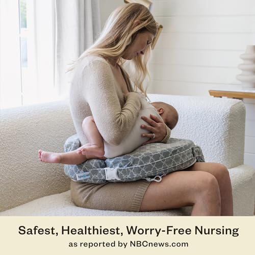 My Brest Friend Nursing Pillow - Deluxe - Flower Key Gray - color: Flower Key Grey