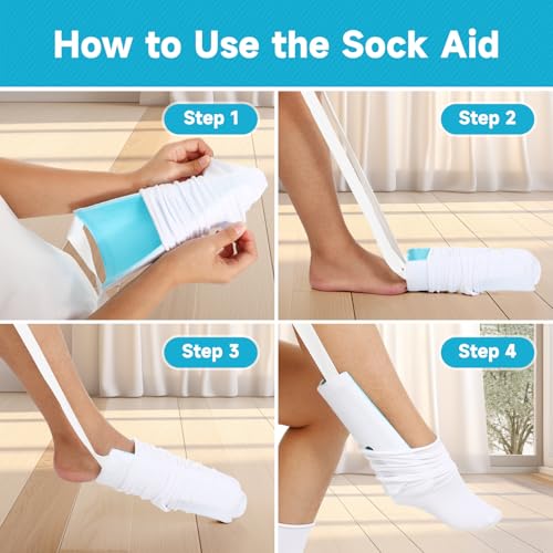Fanwer Sock Aid Tool and Pants Assist for Elderly, Disabled,Pregnant, Diabetics - Pulling Assist Device - Socks Helper