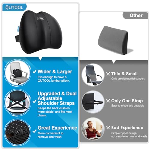 QUTOOL Patented Lumbar Support for Office Chair Pressure Relief