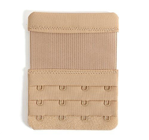 Women's Bra Extenders 4 Hook / 3 Hook / 5 Hook / 2 Hook Soft Comfortable Stretchy Bra Extension Strap - color: Beige, 3/4 Inch Spacing