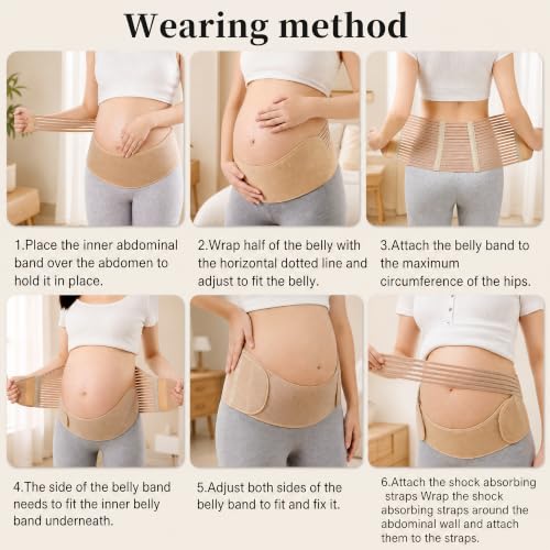 Pregnancy Belly Band, Maternity Belly Band, Beige, Medium - color: Flesh Color, size: Medium