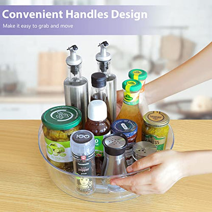 Guzon 4 Pack Lazy Susan Turntable, 11.5" Rotating Organizer with Handles - size: 11.5"-4pc