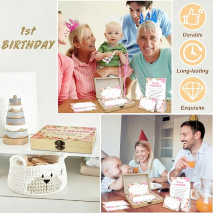 Baby Time Capsule Box Kit, Pink Fall Pumpkin Time Capsule Cards (B09) - style: Pink Fall Pumpkin Floral