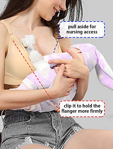 4HOW Pumping Bra Hands Free Pumping and Nursing Bra All in One - color: 3pack(black+grey+beige), size: Medium