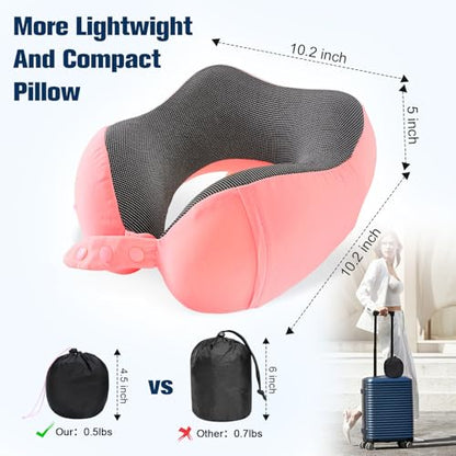 Cirorld Neck Pillow for Traveling, Travel Pillows for Airplanes Red - color: Red