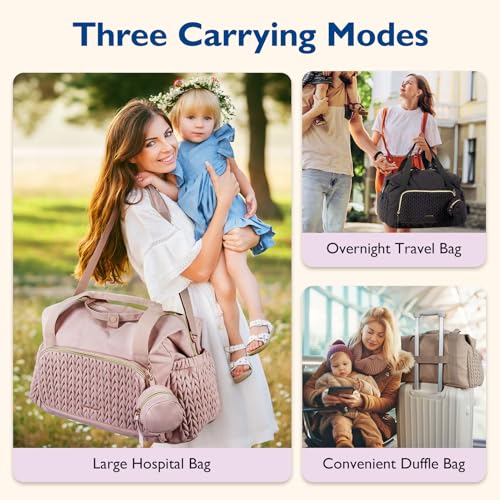 mommore Diaper Bag Tote Large Travel Baby Bag with Pacifier Case - color: Navy Blue