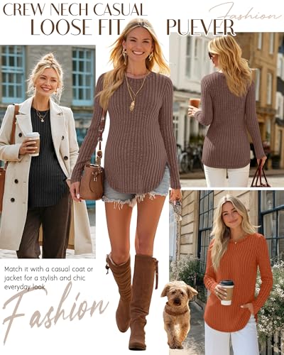3 Pack Maternity Shirts Pregnancy Sweaters Tunic Tops - color: Pumpkin, Camel, Black, size: Large
