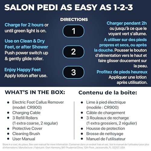 Own Harmony Electric Foot Callus Remover - Rechargeable Pedicure File Tool - color: Gray
