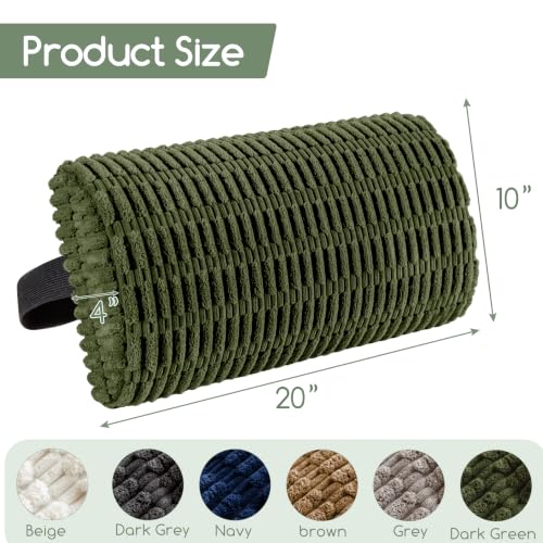 Lumbar Support Pillow for Recliner Chair/Office Chair/Couch, Memory Foam Back Support Cushion with Adjustable Strap, Recliner Cushions for Lower Back Pain Relief, Sleeping, Washable Cover, Dark Green - color: Dark Green
