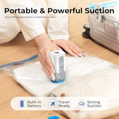 ETENWOLF 20 Jumbo Vacuum Storage Bags for Travel with Wireless Pump - size: 20 Jumbo Size-E