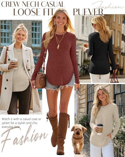 3 Pack Maternity Shirts Pregnancy Sweaters Tunic Tops - color: Brick Red, Apricot, Black, size: XX-Large