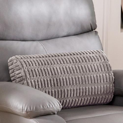 Lumbar Support Pillow for Recliner Chair/Office Chair/Couch, Memory Foam Back Support Cushion with Adjustable Strap, Recliner Cushions for Lower Back Pain Relief, Sleeping, Washable Cover, Grey - color: Grey