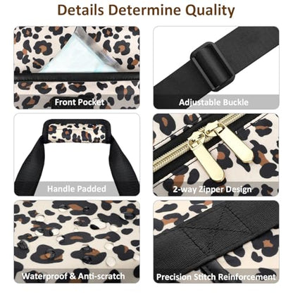 Capolo Expandable Travel Duffle Bag Weekender Overnight Bags for Women Men - color: Leopard, size: X-Large