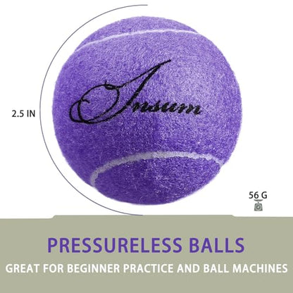 INSUM Bulk Tennis Balls, Extra Duty Practice Balls with Mesh Bag - color: Purple-A, size: 12 Pack