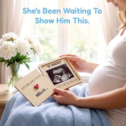 Hangwoous Hi Daddy Pregnancy Announcement Frame for Husband - color: Brown G