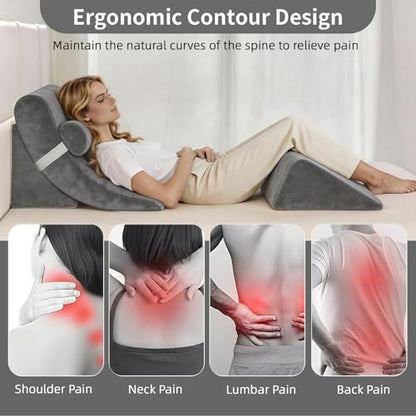 Wedge Pillow Set for After Surgery,Dark Grey,4PCS-22 - color: Dark Grey, size: 4PCS-22''