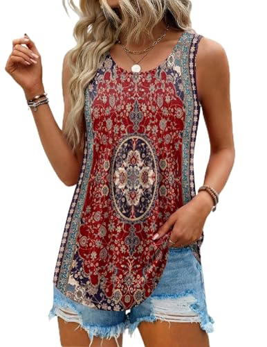Zeagoo Womens Tank Tops Sleeveless Pleated Crew Neck Summer Tunic Tops Dressy Loose Fit Business Casual Blouses 2026 - color: Mz870, size: Medium