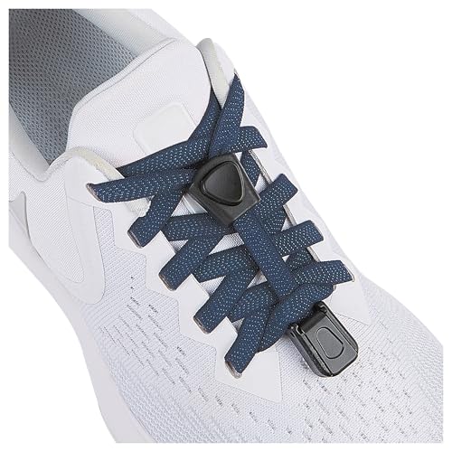 anan520 Tieless Elastic Shoe Laces - No Tie Shoelaces System with Elastic Laces - color: Navy Blue