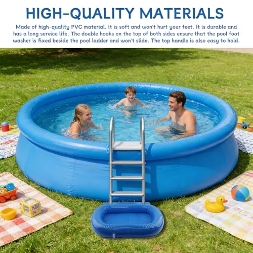 Inflatable Pool Foot Bath Basin, Portable PVC Foot Washing Tub for Pool
