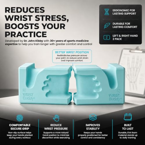 WRISTBuddy® Yoga Blocks 2 Pack, High Density Non-Slip, Hand-Shaped Design - color: Aqua