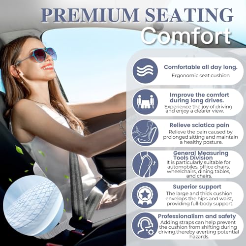 Car Seat Cushion with Lumbar Support Pillow, Seat Cushion for Driving - color: Light Gray