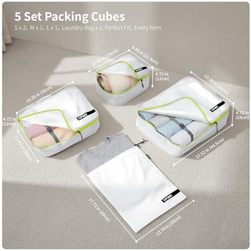 Cipway 5 Set Packing Cubes for Travel White - color: White