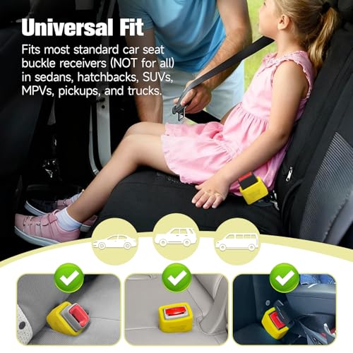 Morlike Silicone Belt Buckle Seatbelt Holder (Yellow) - color: Yellow