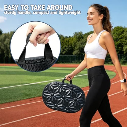Foldable Cooling Gel Memory Foam Seat Cushion for Outdoor & Stadium Use - color: Black Leather