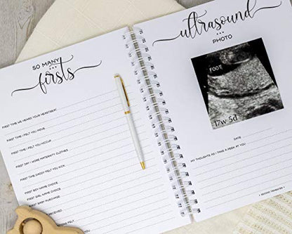 Personalized Pregnancy Journal - Hardcover Pregnancy Memory Book Customized with Baby’s Name, Nickname or Phrase - Prompted Journal for New Moms (Ivory Dots) - style: Ivory Dots