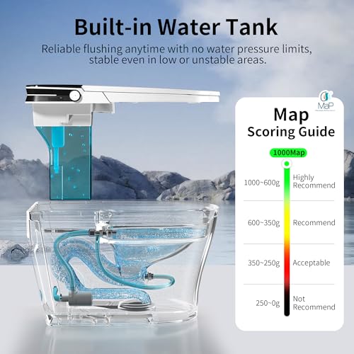 DeerValley Bidet Toilet, 1000g MaP Auto Flush, Foam Shield, ADA Seat Height - color: Solid White