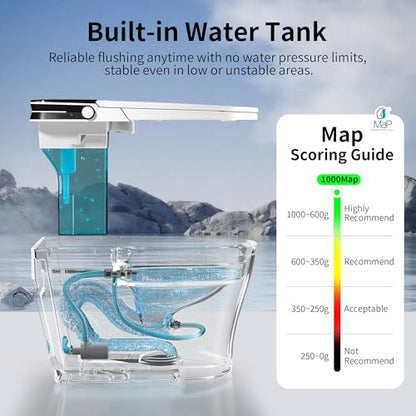 DeerValley Bidet Toilet, 1000g MaP Auto Flush, Foam Shield, ADA Seat Height - color: Solid White