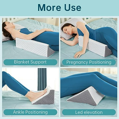 Wedge Pillow for Sleeping, Body Positioner for Side Sleepers - color: White