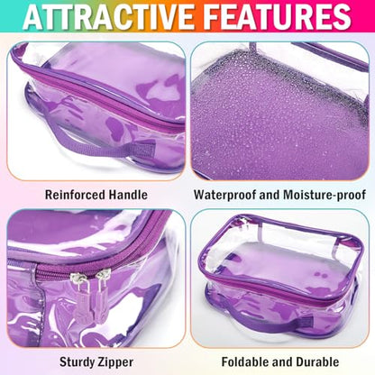 6 Pcs Clear Packing Cubes for Travel Luggage Organizer Bag Rainbow - color: Rainbow