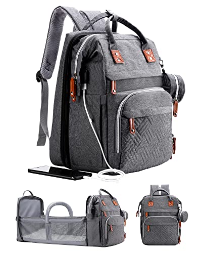 ISMGN Diaper Bag Backpack with Changing Station, Baby Bag for Mom, DeepGrey - color: Upgrade Deep Gray