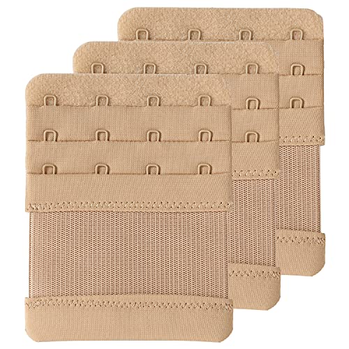 SAMGU Women's Bra Extenders 2 Hook/3 Hook/4 Hook/5 Hook/6 Hook Soft Stretchy - color: 4 Hook 3/4" Spacing, Skin Color