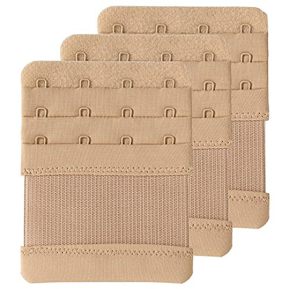 SAMGU Women's Bra Extenders 2 Hook/3 Hook/4 Hook/5 Hook/6 Hook Soft Stretchy - color: 4 Hook 3/4" Spacing, Skin Color