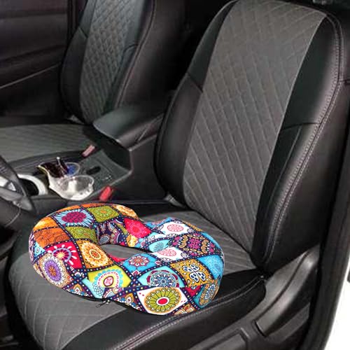 Donut Pillow for Hemorrhoids Seat Cushion for Tailbone Pain Relief - color: Boho