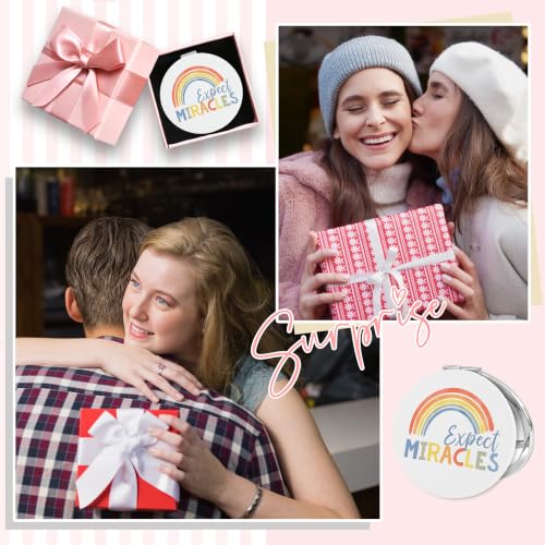 Expect Miracles Mini Compact Pocket Mirror Gift for Pregnant Women - color: Expect Miracles