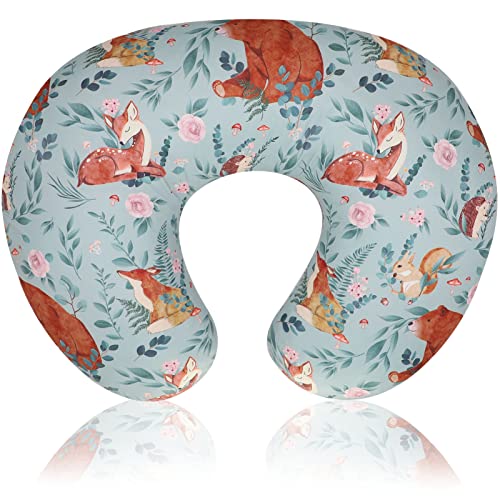 TANOFAR Nursing Pillow Covers, Bear Breastfeeding Pillow Cover for Baby Boys & Girls, Woodland Nursing Pillow Case for Newborn, Soft Fabric Fits Snug On Infant, Washable & Breathable - color: Woodland Animal