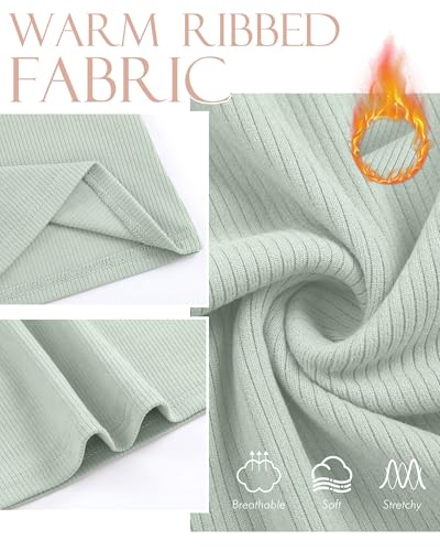 3 Pack Women's Ribbed Maternity Skirts - color: Pink, Bean Green, Haze Blue, size: Large