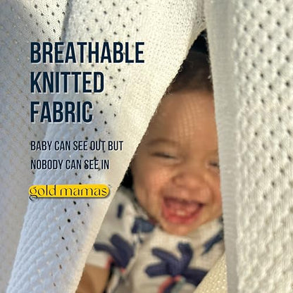 Gold Mamas Breathable Nursing Cover for Breastfeeding - color: Blue
