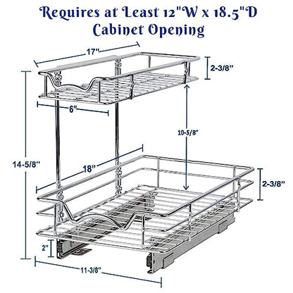 HOLDN’ STORAGE Under Sink Organizers and Storage, 11" W x 18" D x 15" H