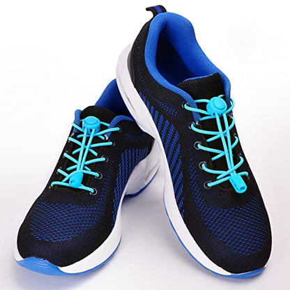 UpUGo Elastic Shoe Laces, No Tie Shoe Laces for All Ages, One Size Fit All - color: Plain Lake Blue, size: 1 pair