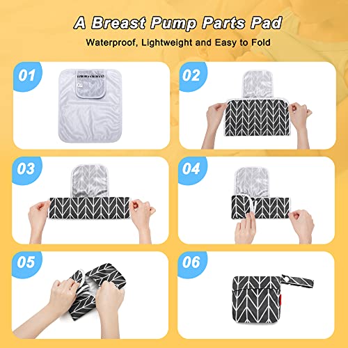Damero Wearable Breast Pump Bag and Pump Parts Bag with Mat Bundle