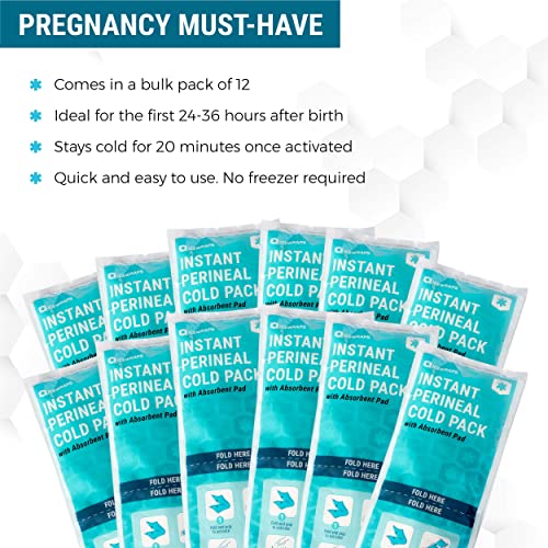 ICEWRAPS Instant Perineal Cold Pack and 4x10 Reusable Perineal Gel Ice Packs Bundle - Cold Pack for First Aid, Breastfeeding, Mastitis, Postpartum, Hemorrhoid, and Perineal Injuries